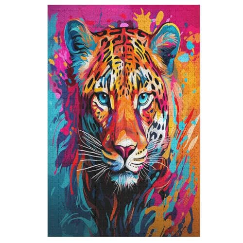 Tiger Holzpuzzle Für Erwachsene Teenager Stress Abbauen Familien-Puzzlespiel Poster 1000-teiliges Puzzle Kinder Lernspiel 78×53cm von LTTTT