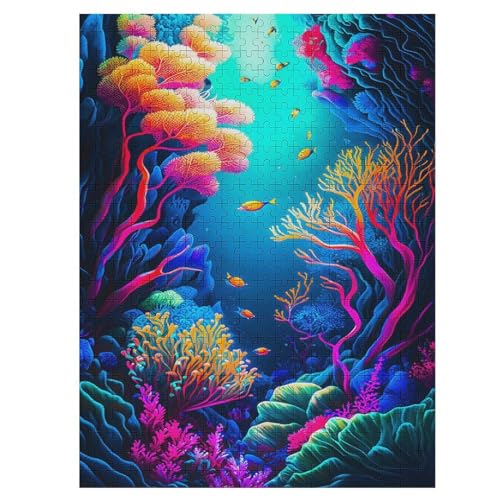 Unterwasserwelt Puzzles 500 Teile Für Jugendliche Kreatives Holzpuzzlespielzeug Familienspiel Schwierigkeitsgrad Herausforderungspuzzles 55×41cm von LTTTT