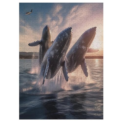 Wal Puzzle Für Erwachsene 300 Teile Premium Recyceltes Brett Zum Lernen, Lernspielzeug, Familienspiele Kinder Holzpuzzle 42×30cm von LTTTT