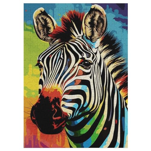 Zebra 300 Teile Puzzles, Wood Craft, Hochwertiges Modernes Puzzle, DIY, Für Erwachsene Und Kinder Ab 12 Jahren, 42×30cm von LTTTT