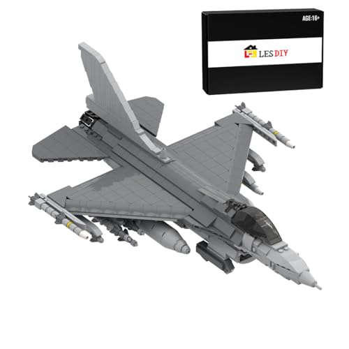 LUBBY Technik Militär Flugzeug Bausteine, 1101Teile F-16C-Flugzeug Modell, Geschenke für Jungen und Mädchen, Dekoratives Ornament von LUBBY