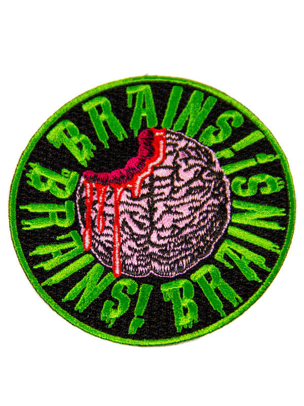 Kreepsville Gothic Aufnäher Brains schwarz-grün-rosa von Ripper Merchandise LTD - KF