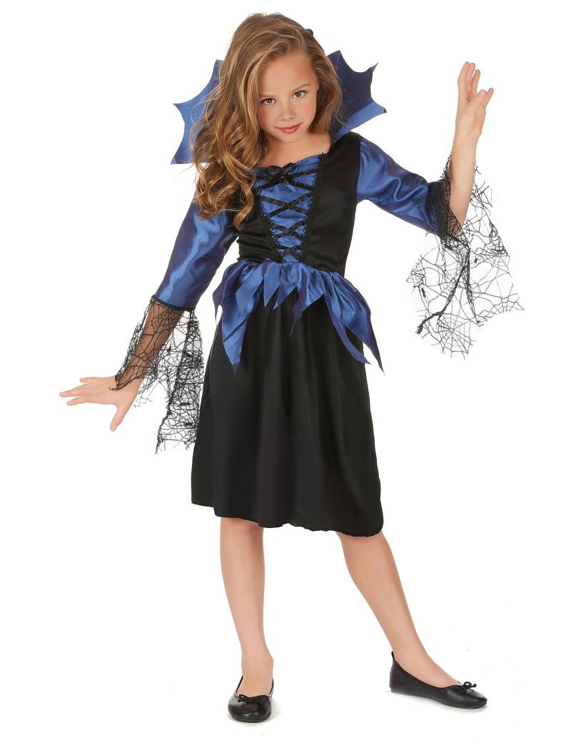 Süße Spinnen-Königin Kinderkostüm blau-schwarz Süße Spinnen-Königin Kinderkostüm blau-schwarz von KARNEVAL-MEGASTORE