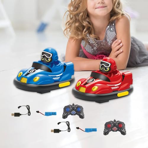 2 Stück Remote Control Bumper Cars for Kids, Ferngesteuerte Autoscooter für Kinder, Stunt Kinder Spielzeug Auto, 360° Drift RC Auto Spielzeug, Ferngesteuertes Gegeneinander Spielzeugauto mit Licht von LUCKKY