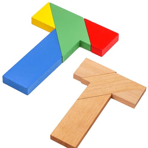 2 Stück Wooden T-Shaped Educational Puzzle Toy, Holz-T-förmiges Lernpuzzle-Spielzeug, Holzpuzzle Tetris, Montessori-Spiele, 3D Geometrische Blöcke Intelligenz Jigsaw Geschenk für Kinder 2 Stück Wooden T-Shaped Educational Puzzle Toy, Holz-T-förmiges Lernpuzzle-Spielzeug, Holzpuzzle Tetris, Montessori-Spiele, 3D Geometrische Blöcke Intelligenz Jigsaw Geschenk für Kinder von LUCKKY