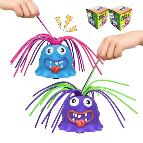 2PCS Hair Pulling Monster Toy, Fun Hair Pulling Fidget Screaming Monster Toys, Schreien Monsterspielzeug, Haarziehendes Zappelspielzeug, Lustige Sensorische Spielzeuge, Stressabbau Spielzeug (A) von LUCKKY