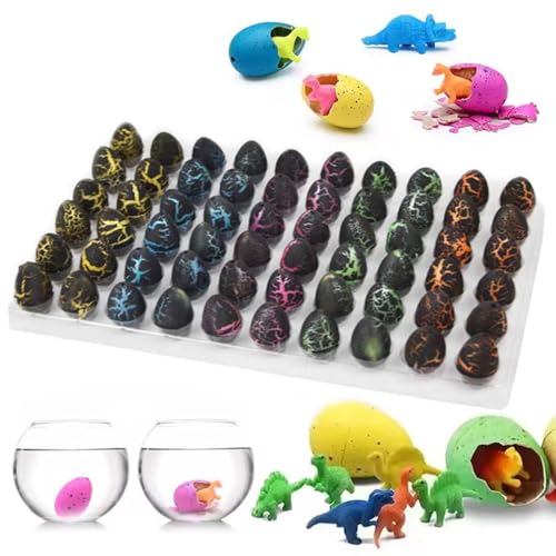 60 Stück Easter Magic Hatching Growing Dinosaur Eggs, Schlüpfende Wachsende Dinosaurier Eier, Magie Dino Ei mit wachsendem Dino im Inneren, Dinosaurier-Eier im Wasser schlüpfen, Oster-Ei-Spielzeug (B) von LUCKKY