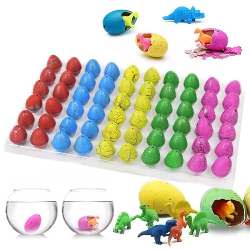 60 Stück Easter Magic Hatching Growing Dinosaur Eggs, Schlüpfende Wachsende Dinosaurier Eier, Magie Dino Ei mit wachsendem Dino im Inneren, Dinosaurier-Eier im Wasser schlüpfen, Oster-Ei-Spielzeug (A) von LUCKKY