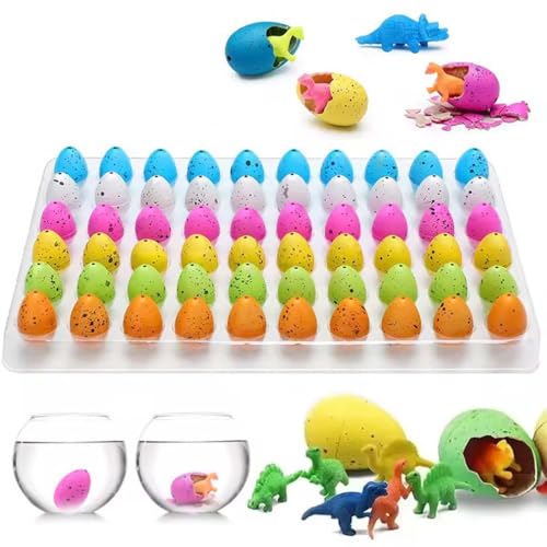 60 Stück Easter Magic Hatching Growing Dinosaur Eggs, Schlüpfende Wachsende Dinosaurier Eier, Magie Dino Ei mit wachsendem Dino im Inneren, Dinosaurier-Eier im Wasser schlüpfen, Oster-Ei-Spielzeug (D) von LUCKKY