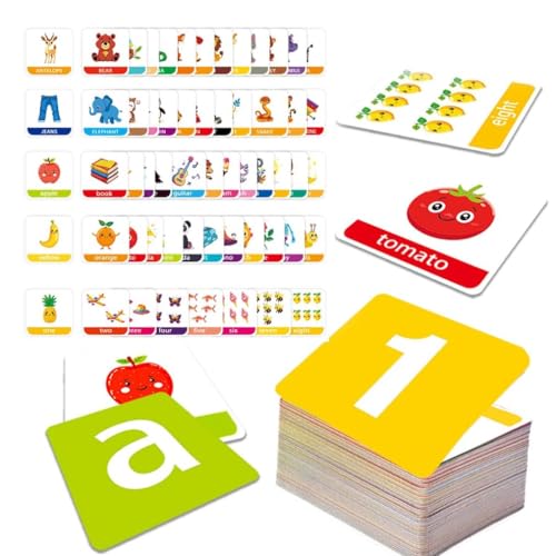 Alphabet Flash Cards Learn Letter Flash Cards, Alphabet Blitzkarten, Zahlen, Buchstaben, Formen,Farben Lernen Karten für Kleinkinder, Lernspielzeug, Sprachförderung Spiele Geschenk (B, 1) von LUCKKY