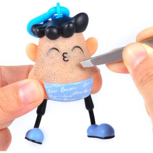 Bartziehende Mitesser kleines Spielzeug, Neuheit zupfen Blackhead Fidget Spielzeug, Cartoon Ziehen Haare Bart Haut Picking Schlüsselanhänger Pickel Anti Stress für Kinder Erwachsene Geschenk (C) von LUCKKY