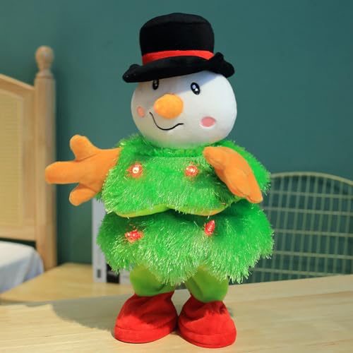 Christmas Electric Plush Toys, Weihnachts-elektrische Musik-Puppe, Weihnachten Elch Plüsch Kuscheltiere, Singender und Tanzender Weihnachtsbaum, Weihnachten Plüschtier mit Musik und Lichtern (E) von LUCKKY