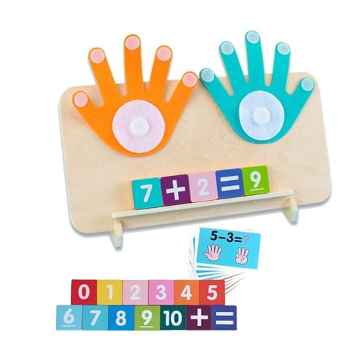 Educational Math Manipulatives, Holz Mathe Montessori Spielzeug, Zählen Lernspielzeug für Kinder, Fingerzähl-Mathespielzeug, Pädagogisches Lern-Zahlenspielzeug Lernen Rechenhilfe von LUCKKY