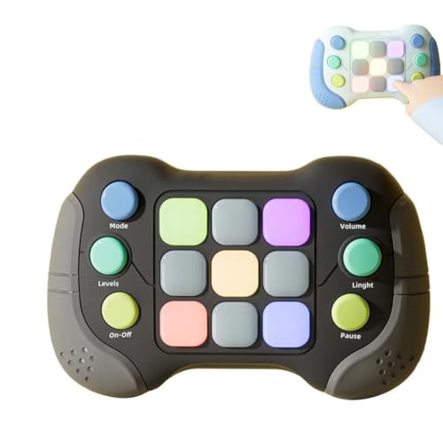 Fast Press Push Game Fidget Toys Handle, Upgraded Flashing Quick Press Games für Kinder, Handheld-Spielekonsole, pädagogische Handheld-Konsole Gamepad Spielzeug für Jungen, Mädchen, Teens (Schwarz) von LUCKKY