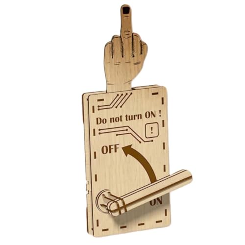 Funny Middle Finger Switch Toy,Lustiges Mittelfinger-Schalter-Spielzeug,Handgefertigt Holz Umkehrbar Mittelfinger-Schalter,Mittelfinger Prank Geschenk für Erwachsene,Weiße Elefanten Gag Geschenke von LUCKKY