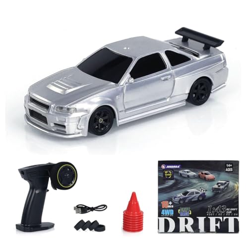 LUCKKY 1/43 Scale RC Drift Race Car Gyro, 1/43 Maßstab Mini Racing Drift Auto, 4WD Mini-Ferngesteuertes Auto Hochgeschwindigkeitsmodell (C) von LUCKKY