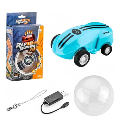 LUCKKY FlashSpin Mini Racer, Schnelles Monster Spielzeug Auto, 360° Drehung Mini Spielzeugautos, LED Leuchtende Autos für Kinder, Stunt Rotation Pocket Mini Spielzeugauto Rennmodell (Blau) von LUCKKY