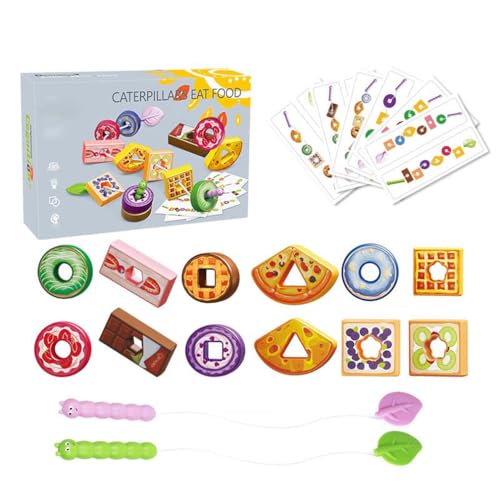 LUCKKY Fruit Stringing Game, Obst Fädelspiel, Montessori Fädelspiel Lernspiel Spielzeug, Obst Tiere Gemüse Fädelperlen, Motorikspielzeug ab 2 3 4 Jahre (B) von LUCKKY