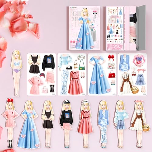 LUCKKY Magnetic Dress Up Baby, magnetische Prinzessin Dress Up Papierpuppe, lustiges magnetisches Dress Up Reisespielzeug, Anziehpuppen So tun und Spielen Sie EIN Reisespielset-Spielzeug (C) von LUCKKY