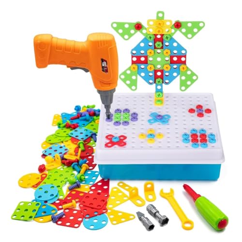 LUCKKY Toddler Drill and Screw Toys, Kleinkind Bohrer und Schrauben Spielzeug, Montessori Spielzeugkiste mit Bohrmaschine, Magische Montessori-Spielzeugkiste, Schraubendreher-Spielzeugset für Kinder von LUCKKY