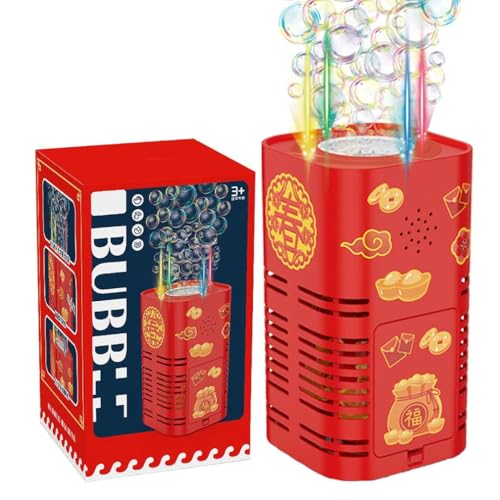 Lumisly Firework Bubble Machine, Feuerwerk Seifenblasenmaschine, Automatischer Feuerwerk Seifenblasenhersteller mit Lichtern und Musik, Seifenblasen-Maschine mit Lösung für Kinder von LUCKKY