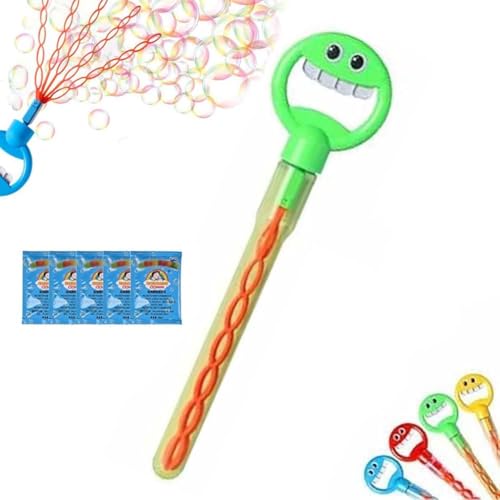 Magical 5-Claw Smiley Bubble Stick, 32 Loch Blasenstab mit Lächelndem Gesicht, 5-Klauen Blasenmaschine Kinder, Seifenblasen Maker, Seifenblasen Stäbe Spielzeug (Grün) von LUCKKY