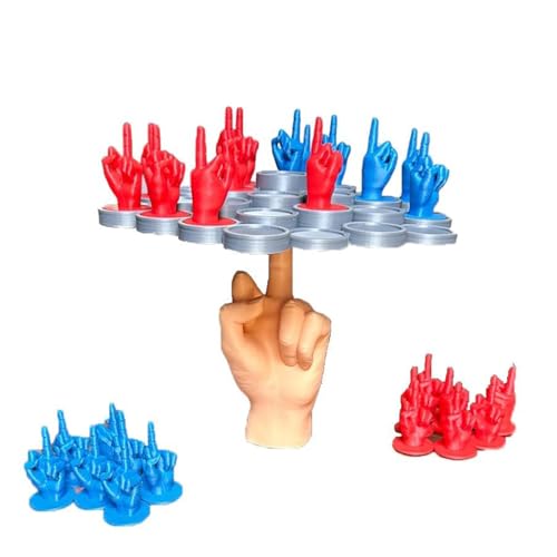 Middle Finger Balance Game, Mittelfinger-Balancespiel, Brettspiel, lustiges Balancespiel für 2 Spieler, Mittelfinger-Balancebaumspielzeug, Interaktives Balancespie für Party-Familien (Blau) von LUCKKY