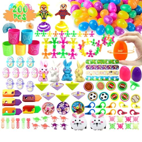 Prefilled Easter Eggs with Toys, Vorgefüllte Ostereier mit Spielzeug, Bunte Ostereier gefüllt mit Mini-Spielzeug und Überraschungen für Kleinkinder, Ostereier zum befüllen für Ostern Partyzubehör (C) von LUCKKY