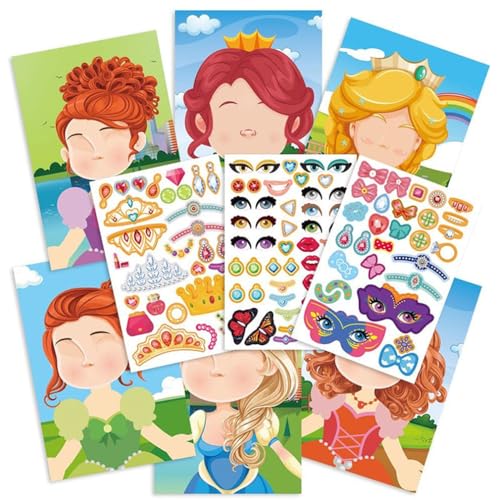 Toddler Stickers Book For Boys Girls, Stickerbuch Mädchen für ab 2 Jahre, Wiederverwendbare Stickerbuch-Spielzeuge für Kinder, Stickerbücher Lernspielzeug für Kinder Geburtstag Geschenke (Prinzessin) von LUCKKY