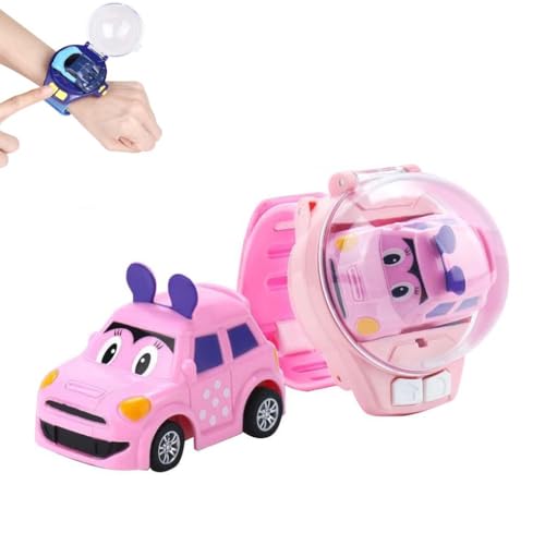 Watch Remote Control Car Toy, Mini Ferngesteuertes Auto Uhr Spielzeug, 2.4 GHz abnehmbare Rennwagen Armbanduhr Spielzeug, RC Armband Auto Spielzeug USB Ladegerät RC Stunt Auto für Kinder (Rosa) von LUCKKY