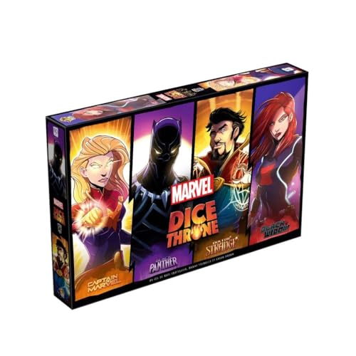 LUCKY DUCK GAMES - Marvel Dice Throne – Black Panther, Captain Marvel, Black Widow, Dr. Strange, Strategiespiel, Gesellschaftsspiel, ab 8 Jahren, 2 bis 4 Spieler, 30 Minuten von Lucky Duck Games