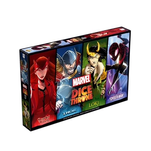 LUCKY DUCK GAMES - Marvel Dice Throne – Scarlet Witch, Thor, Loki, Spider-Man, Strategiespiel, Gesellschaftsspiel, ab 8 Jahren, 2 bis 4 Spieler, 30 Minuten von LUCKY DUCK GAMES