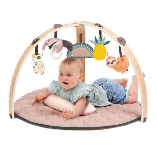 LUDI — Holzbogen-Teppich — Skalierbarer Teppich — Abnehmbare Holzbögen — 5 abnehmbare Aktivitäten — 1 Bauchkissen — Stimuliert die Sinne des Babys — von Geburt an LUDI — Holzbogen-Teppich — Skalierbarer Teppich — Abnehmbare Holzbögen — 5 abnehmbare Aktivitäten — 1 Bauchkissen — Stimuliert die Sinne des Babys — von Geburt an von LUDI