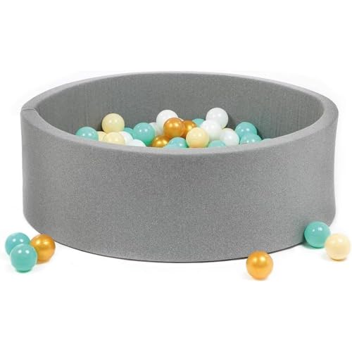 LUDI — Runder Ballpool aus Schaumstoff — Ø 90 cm x H 30 cm — für Babys ab 6 Monaten — 100 Bälle — weicher und waschbarer Stoff — graue Farbe — fördert motorische Fähigkeiten und Koordination LUDI — Runder Ballpool aus Schaumstoff — Ø 90 cm x H 30 cm — für Babys ab 6 Monaten — 100 Bälle — weicher und waschbarer Stoff — graue Farbe — fördert motorische Fähigkeiten und Koordination von LUDI