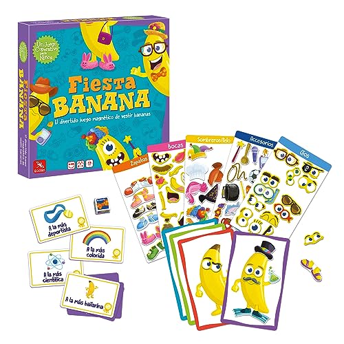 Ludilo Bananenparty, Brettspiele für Kinder ab 4 Jahren, Lernspiele für Kinder ab 4 Jahren, magnetische Spiele, 84 magnetische Teile, Kinderspiele von LUDILO