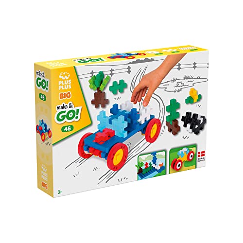 Plus Plus Bausteine Big - Make & Go 46 | Konstruktionsspielzeug Ab 3 | Kinder Spiele Ab 3 Jahren Oder Mehr | Spielzeug Ab 3 Jahre Junge Oder Mehr | Plus Plus Big von LUDILO