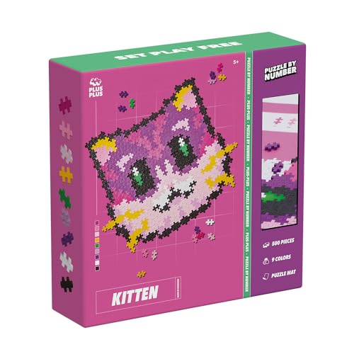 Plus Plus - Puzzle Kinder Katze Zahlenpuzzle | Puzzle Ab 5 Jahre Für Mädchen | Puzzle Ab 5 | Spiel Ab 5 Jahre Oder Mehr | Puzzle Kinder | 500 Stück von LUDILO