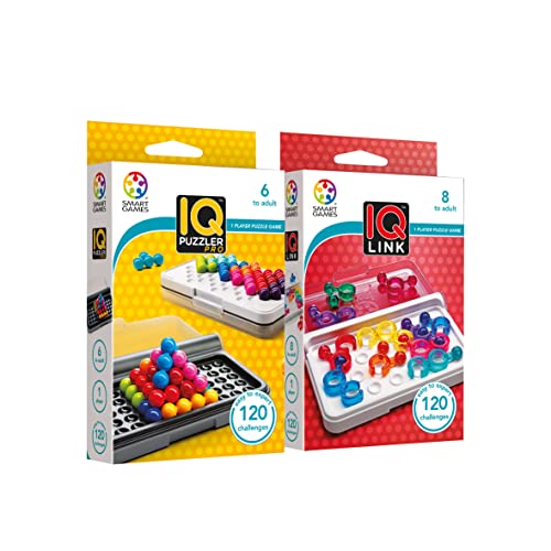 Smart Games - Iq Puzzler Pro + Iq Link, Geduldspiele Für Kinder, Logikspiele Ab 6 Jahre, Konzentrationsspiele Für Kinder Ab 8, Reisespiele Kinder, Puzzle Kinder von LUDILO