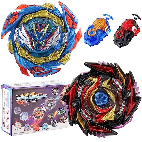 LUFEIS Bey Burst Turbo Blade Set, Burst Starter Set, 2 Metall Fusion Kampfkreisel, Bey Arena Blade Burst Turbo Set, Metall Fusion Kampf Kreisel mit 2 Launcher, Geschenk für Kinder ab 6 Jahren von LUFEIS