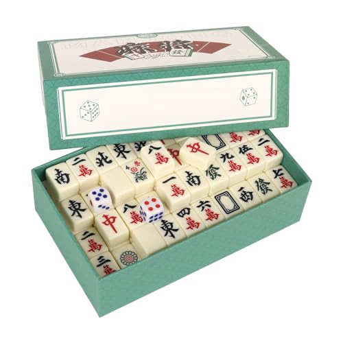 LUFEIS Mini Mahjong Set, Majongsteine Spiel, Traditionelles Chinesisches Majong Spiel, Traditionelles Chinesisches Mah Jong für Reise, for Leisure Travel Party Family Games von LUFEIS