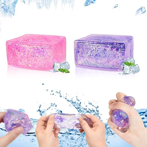 LUHOCIY 2 Stück Squeeze Cube Stressbälle Kinder Spielzeug,Das quetschball das Ihnen Linderung von Ängsten zu Überwinden,Tägliches Entspannen Squeeze Eiswürfel-Fidget Toys,Lustige Anti Stress Spielzeug von LUHOCIY