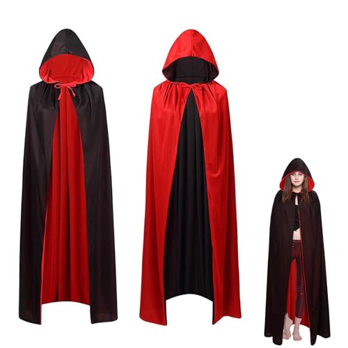 Vampir Stehkragen Umhang , Cape Vampir Kostüm, Schwarz Rot Doppelseitig mit Erwachsener Cosplay Für Halloween Party Ostern Kostüm Party (170) von LUISAS