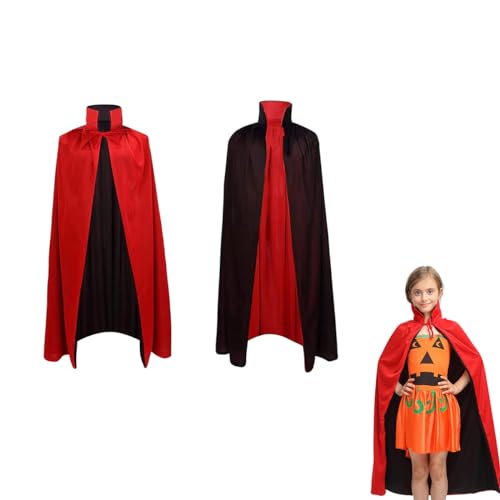 Vampir Stehkragen Umhang , Cape Vampir Kostüm, Schwarz Rot Doppelseitig mit Erwachsener Cosplay Für Halloween Party Ostern Kostüm Party (75a) von LUISAS