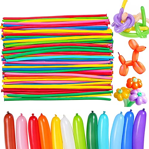 LUKIUP Modellierballons, 100 pcs Lange Bunte Ballons, Modeling Balloons Long Magic, Bunt Luftballon Tiere Für Geburtstage Veranstaltungen Dekoration, Partys, Hochzeiten Zauberballons von LUKIUP