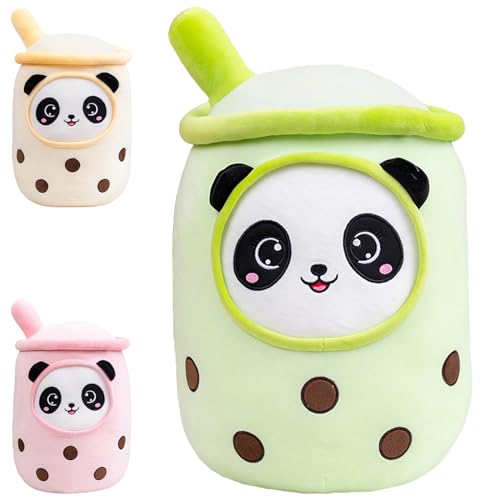 LUKIUP 25cm Bubble Tea Kuscheltier, Kawaii Panda Bubble Tea Cup Plushie, Weiches Hautfreundliches Plüschpuppen Tea Cup Umarmungskissen für Kinder Geburtstag Geschenk Ornament von LUKIUP