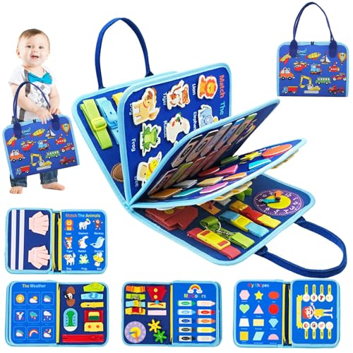 LUKIUP Transport Busy Board, 8 Seiten Busy Book für Kleinkinder, Activity Board Spielzeug-Förderung, Quiet Book, sensorik Spielzeug Baby Geschenk Junge Mädchen von LUKIUP