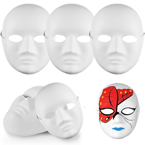 LUKIUP 10 Stück Weihnachten DIY Weiße Maske, Tiermaske Maske, Halloween Maske, Theathermaske zum Bemalen Unbemalt Masken für Kinder Erwachsene Karneval,Weihnachten Fasching, Party Cosplay von LUKIUP