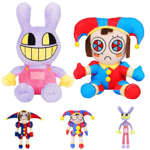 LUKIUP The Amazing Digital Circus Plush, 2 Stück Pomni Jax Kuscheltier, Osterhase Plüschtier für Ostern Weihnachts Valentinstag Geburtstagsgeschenke für Jungen Mädchen von LUKIUP