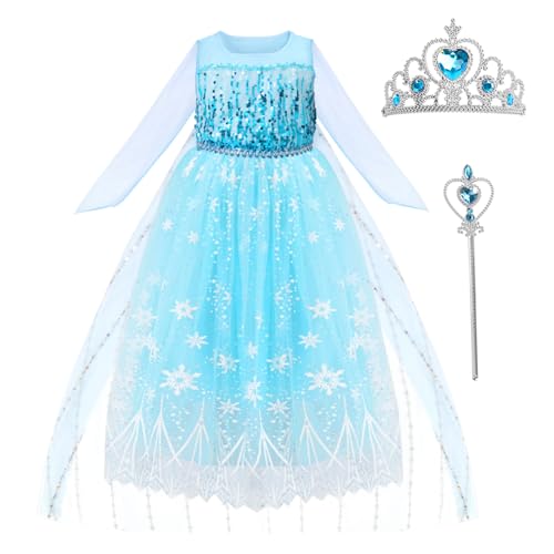 LUKYLUM Prinzessin Kleid Mädchen, Mädchen Prinzessin Kostüm mit Krone Diamant Zauberstab, Prinzessinnen Kostüme für Kinder Verkleidung Karneval Cosplay Geburtstags Party Halloween Weihnachten, 120 LUKYLUM Prinzessin Kleid Mädchen, Mädchen Prinzessin Kostüm mit Krone Diamant Zauberstab, Prinzessinnen Kostüme für Kinder Verkleidung Karneval Cosplay Geburtstags Party Halloween Weihnachten, 120 von LUKYLUM