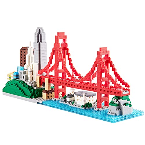 LULUFUN Bauklötze Set, Architektur San Francisco Skylines Baukasten, Mini-Baukasten für Erwachsene, Spielzeuggeschenke für Geburtstag, Weihnachten, Neujahr, 1610Stück von LULUFUN